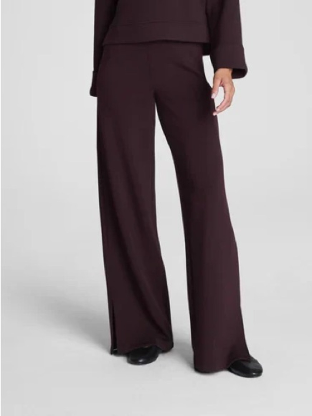 Spanx Airessentials Zero Waistband Wide Leg Pant 1X Petite in Truffle Brown